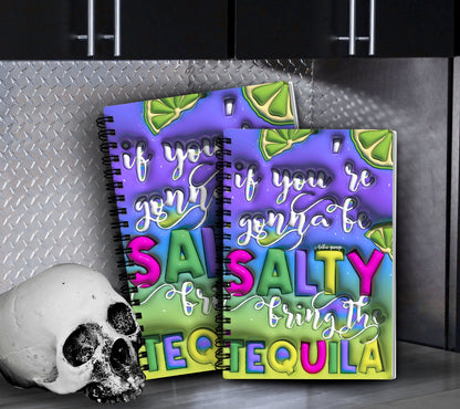 Salty Mood and Tequila Reusable Sticker Book, Sarcastic Vibe Sticker Album, Perfect Gift to Personalize Sticker Collectors