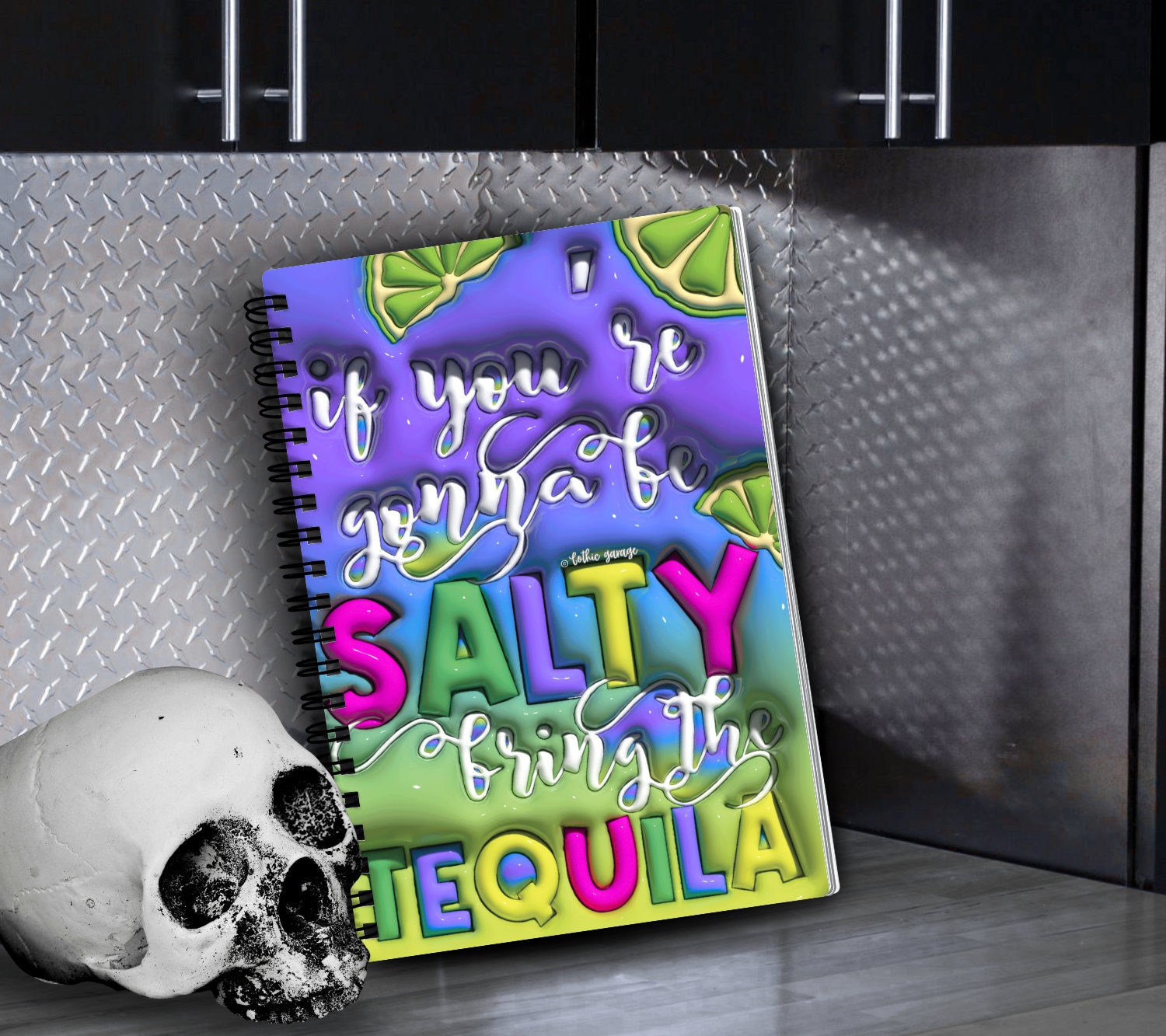 Salty Mood and Tequila Reusable Sticker Book, Sarcastic Vibe Sticker Album, Perfect Gift to Personalize Sticker Collectors