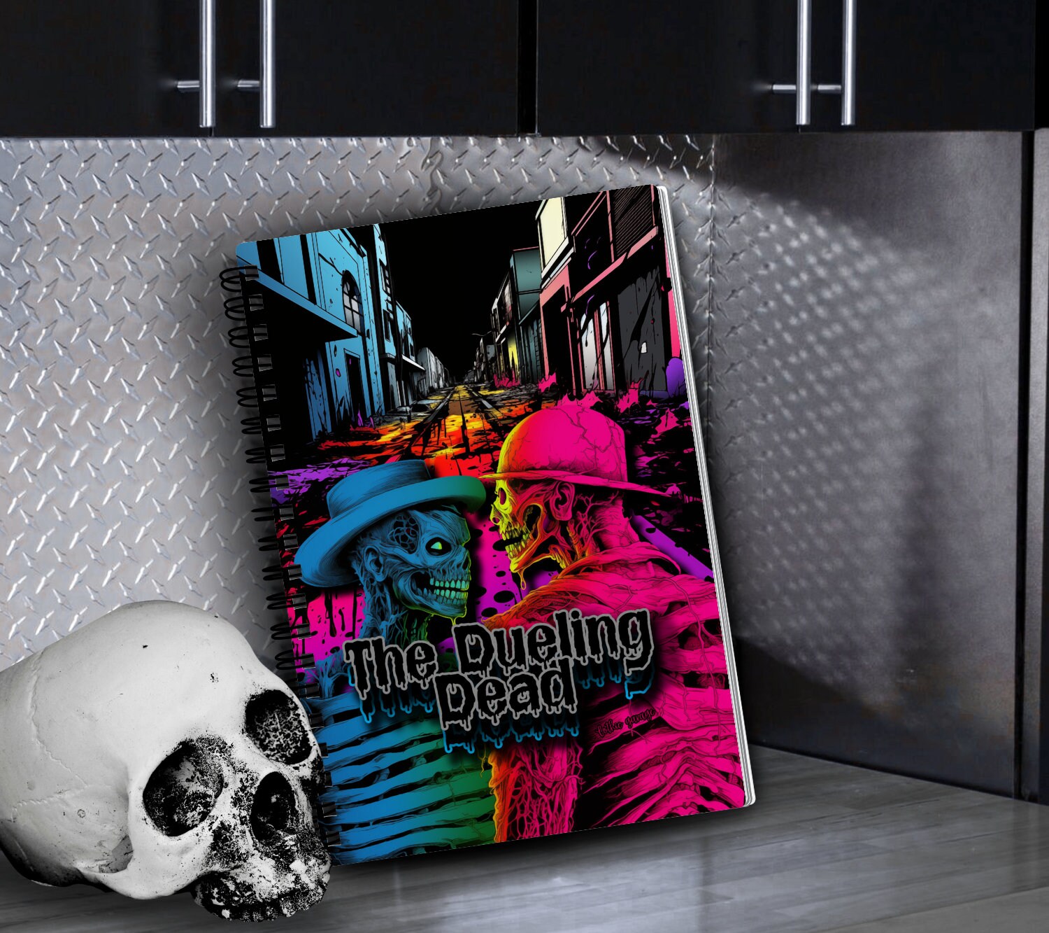 The Dueling Dead Reusable Sticker Book, Gothic Vibe Sticker Album, Perfect Gift to Personalize for Goth Lovers & Sticker Collectors