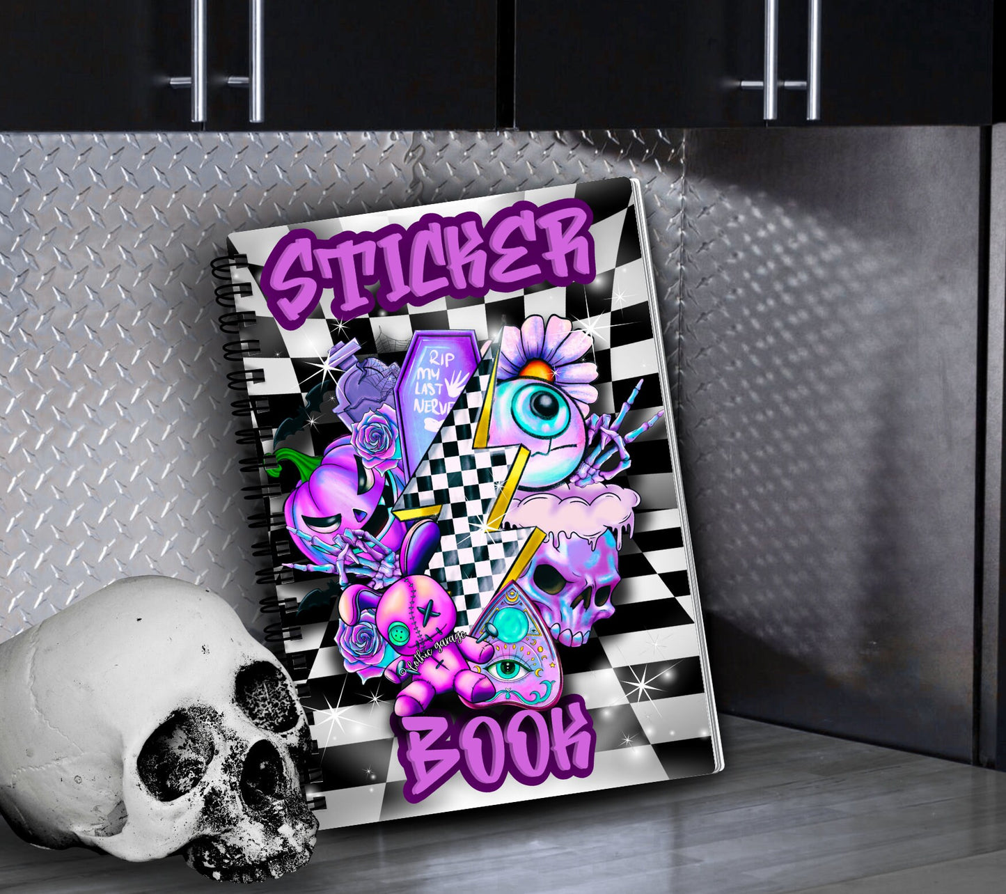 Voodoo Witching Reusable Sticker Book, Gothic Vibe Sticker Album, Perfect Gift to Personalize for Goth Lovers & Sticker Collectors