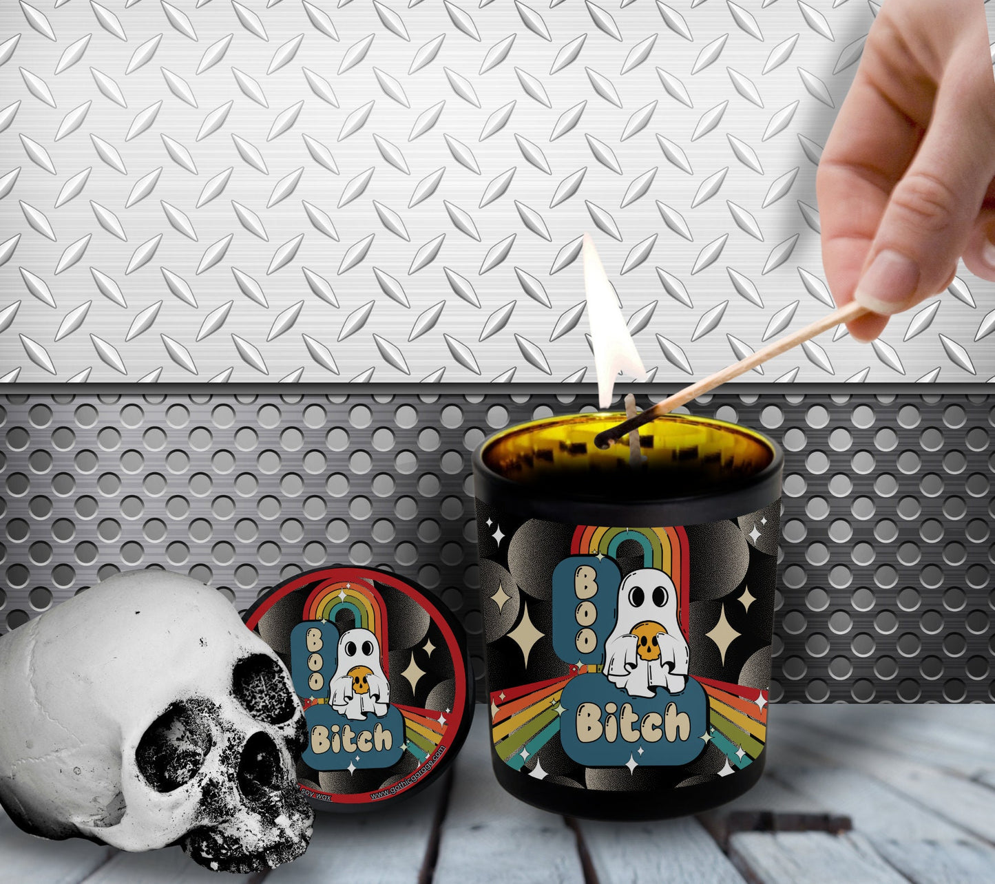 70’s Retro Boo Bitch Candle, Perfect Allure to Goth Home Decor for a Luxurious Experience, High-Quality Personalized Unique Goth Gifts