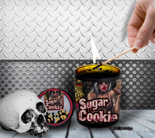 Sugar Cookie Gothic Candle Perfect for Dark Home Decor & Unique Goth Gifts, Intricately Designed for a Mysterious Modern Ambiance