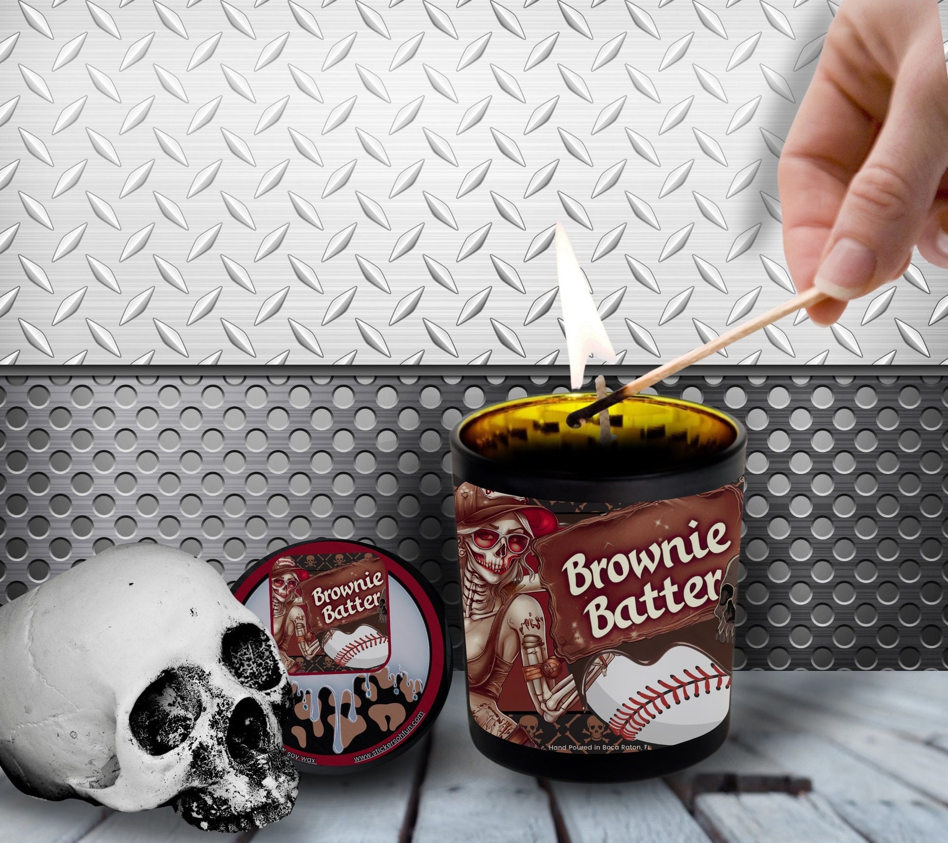 Brownie Batter Gothic Candle, Perfect for Dark Home Decor & Unique Goth Gifts, Intricately Designed for a Mysterious Modern Ambiance