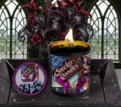 Snickerdoodle Gothic Candle Perfect for Dark Home Decor & Unique Goth Gifts, Intricately Designed for a Mysterious Modern Ambiance