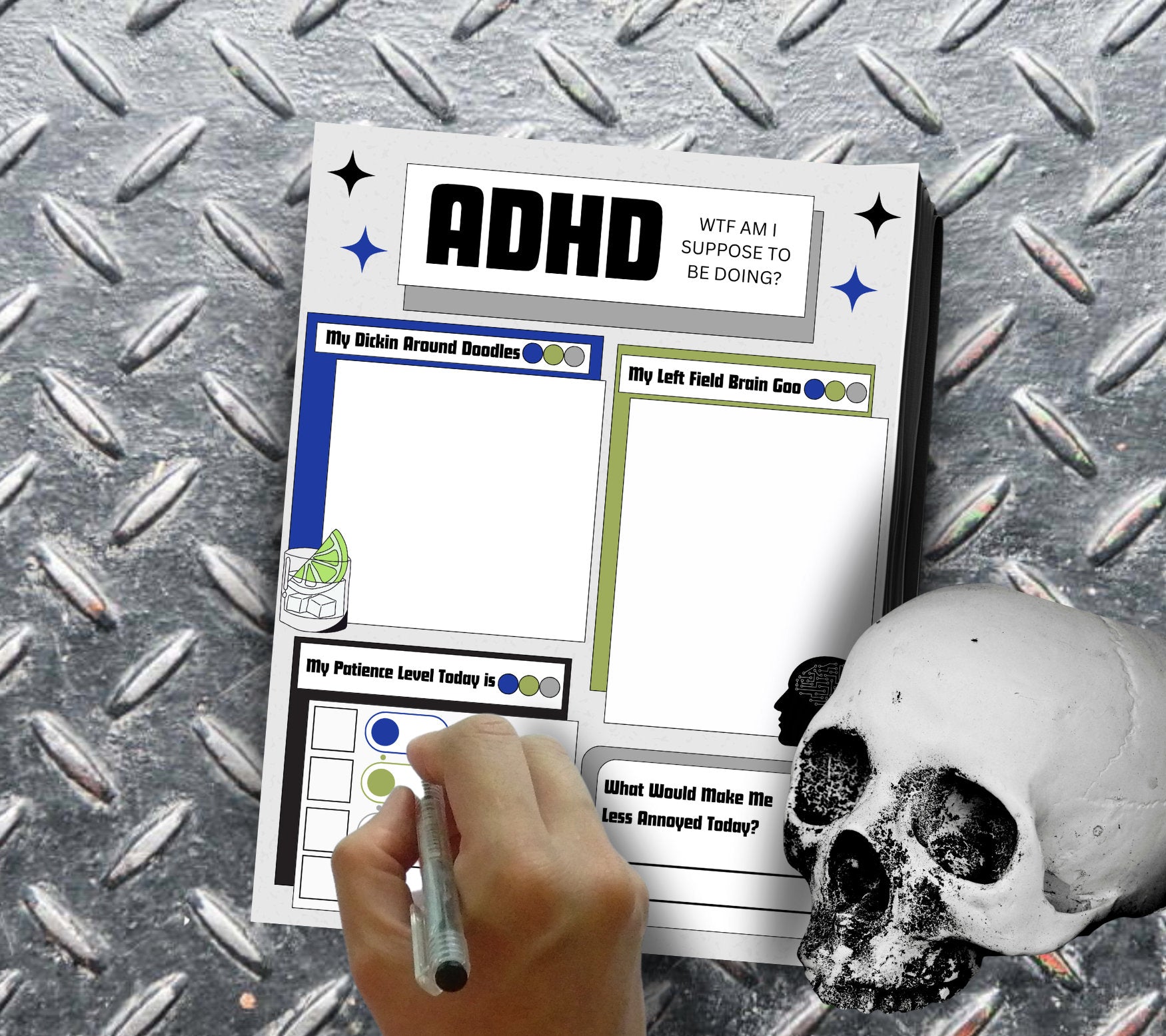 Adult ADHD Humor Notepad, Sarcastic & Sassy, Perfect Gift for Adults Coping with ADHD, Coworkers and Friends