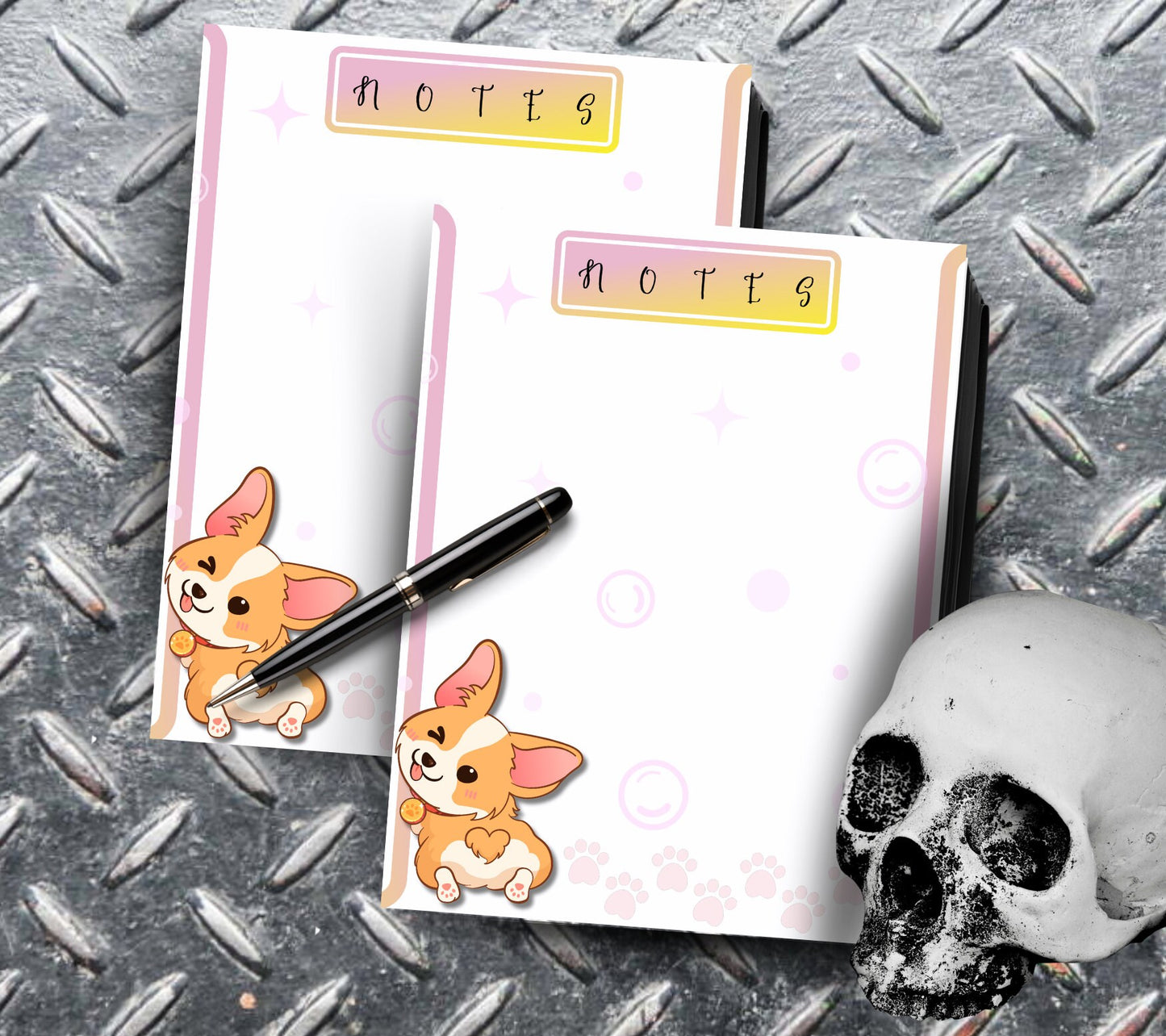 Cute Corgi Butt Notepad, Dog Stationery for Taking Notes or Task Management, Perfect Personalized Birthday Gift for Corgi Lovers