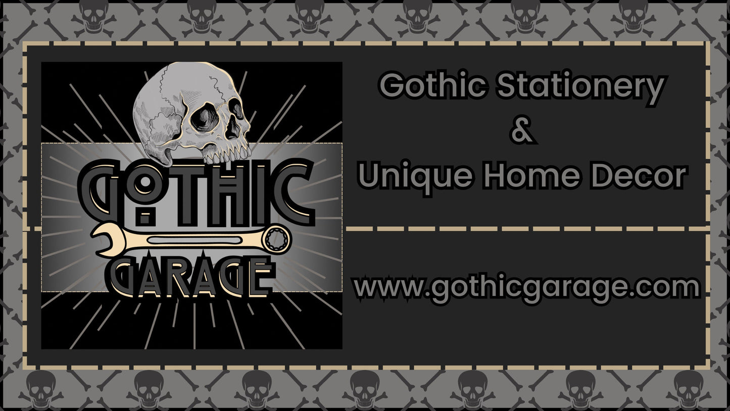 Gothic Midnight Skull & Dark Academia Notepad, Goth Stationery for Taking Notes or Task Management