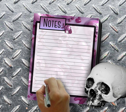 Gothic Skull Cherries Notepad, Goth Stationery for Taking Notes or Task Management, Perfect Personalized Birthday Gift