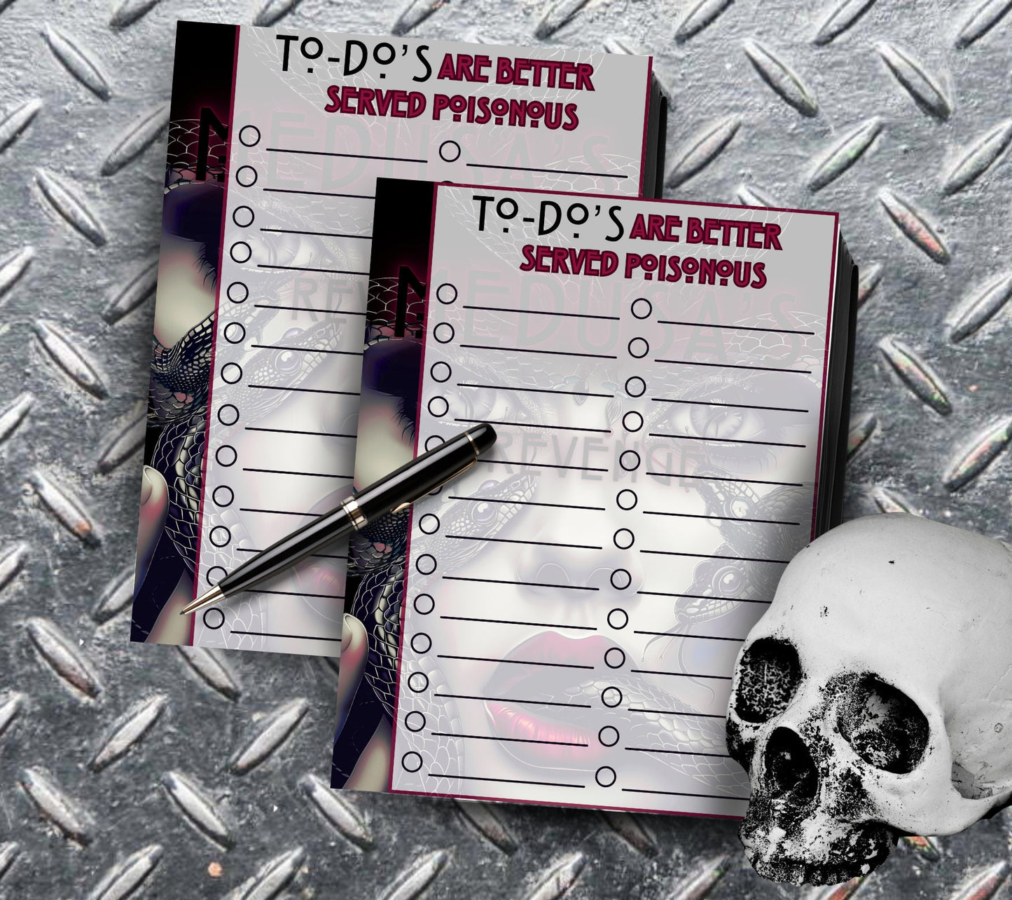 Medusa’s Revenge To-Do List Notepad, Goth Stationery for Taking Notes or Task Management, Perfect Personalized Birthday or Anniversary Gift