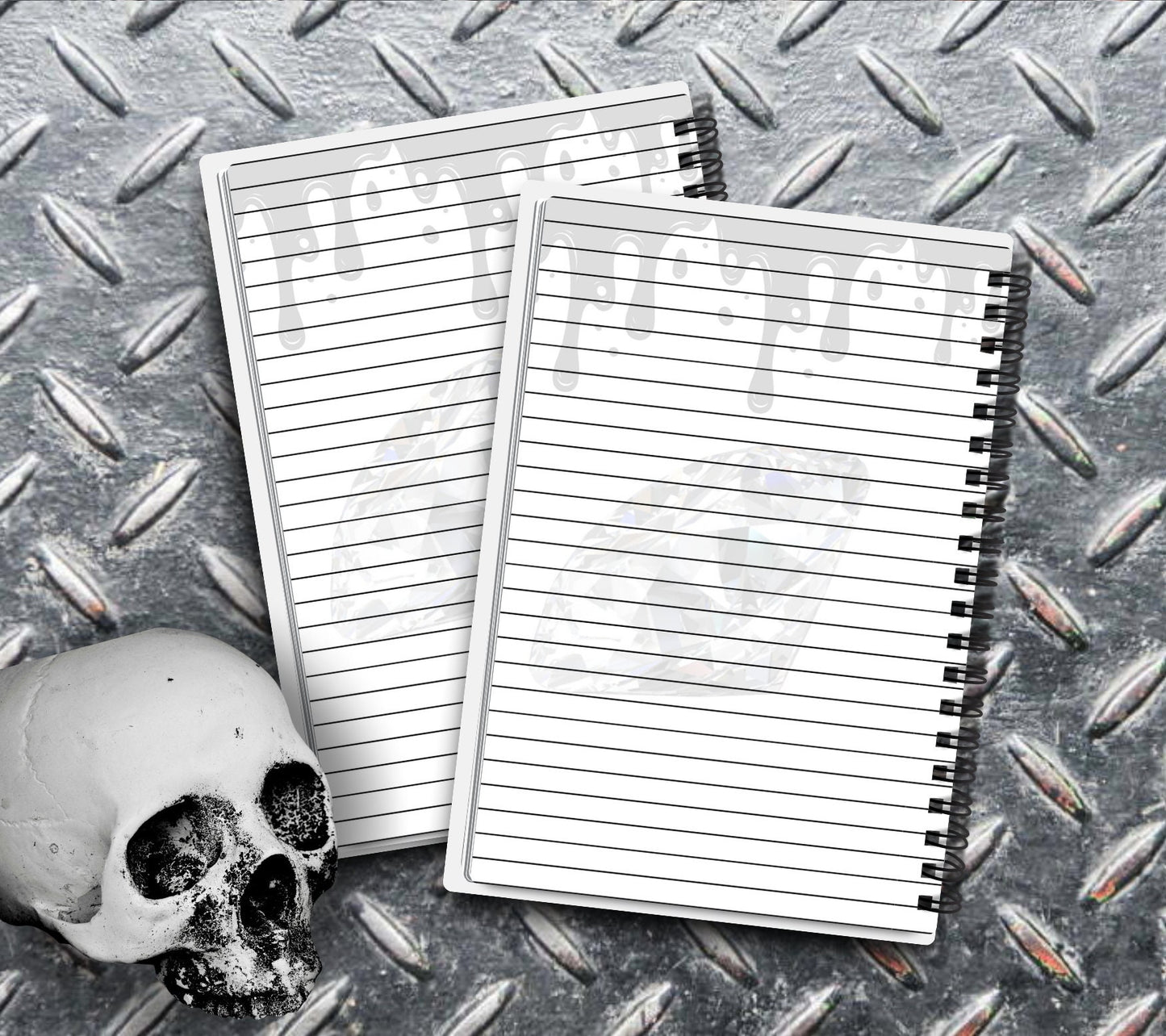 Boujie Diamond Skeleton Notebook Writing Journal, Lined Notebook for Personal Task and Notes, Keep Track of Your Daily Life