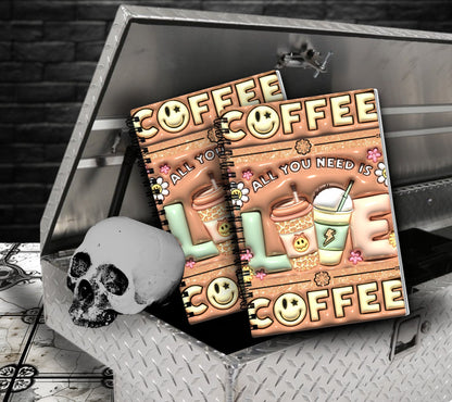 Coffee Lovers Notebook Writing Journal, Lined Notebook for Personal Task and Notes, Perfect For Collage School Note Taking