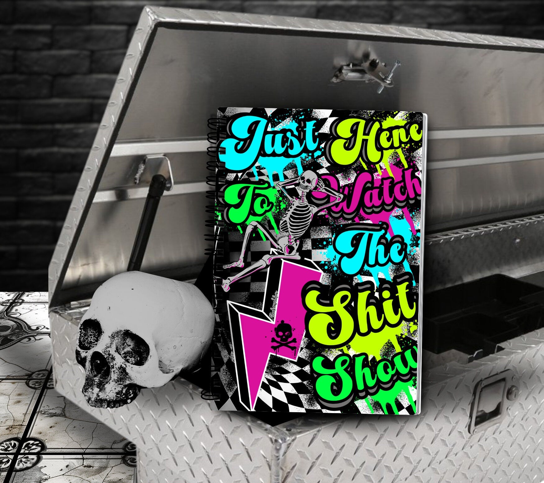 Funny Graffiti Skeleton Notebook Writing Journal, Lined Notebook for Personal Task and Notes, Keep Track of Your Daily Life