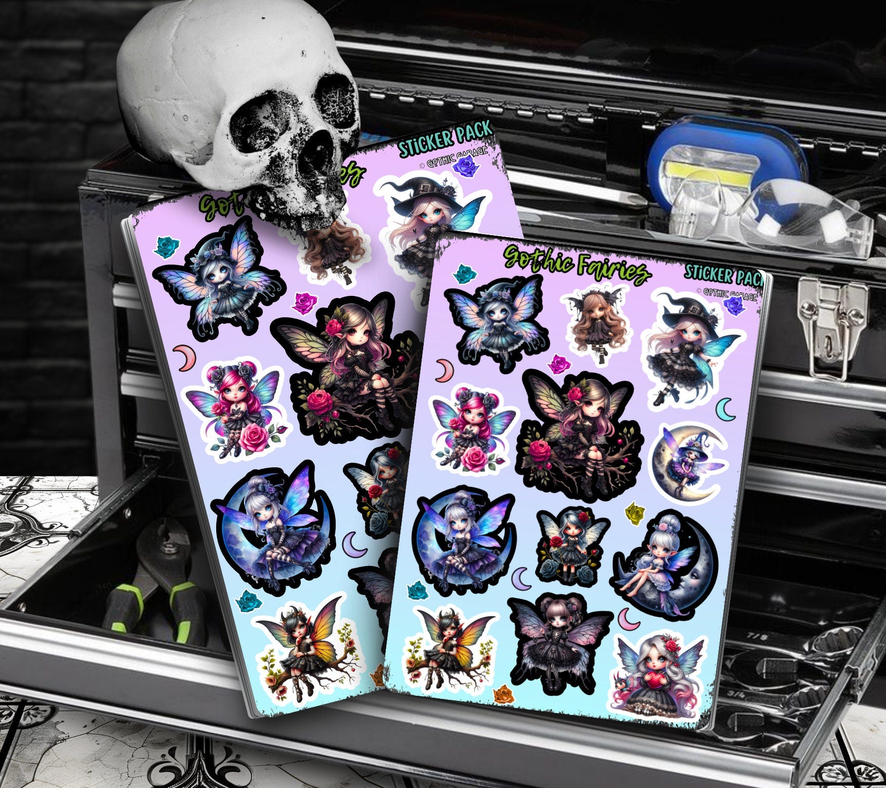 Gothic Faires Sticker Sheets for Collecting and Scrapbooking - High-Quality, Vibrant Designs, Perfect Budget Friendly Gifts