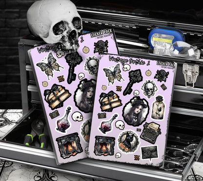 Victorian Goth Sticker Sheets for Collecting and Scrapbooking - High-Quality, Vibrant Designs, Perfect Budget Friendly Gifts