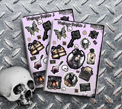 Victorian Goth Sticker Sheets for Collecting and Scrapbooking - High-Quality, Vibrant Designs, Perfect Budget Friendly Gifts