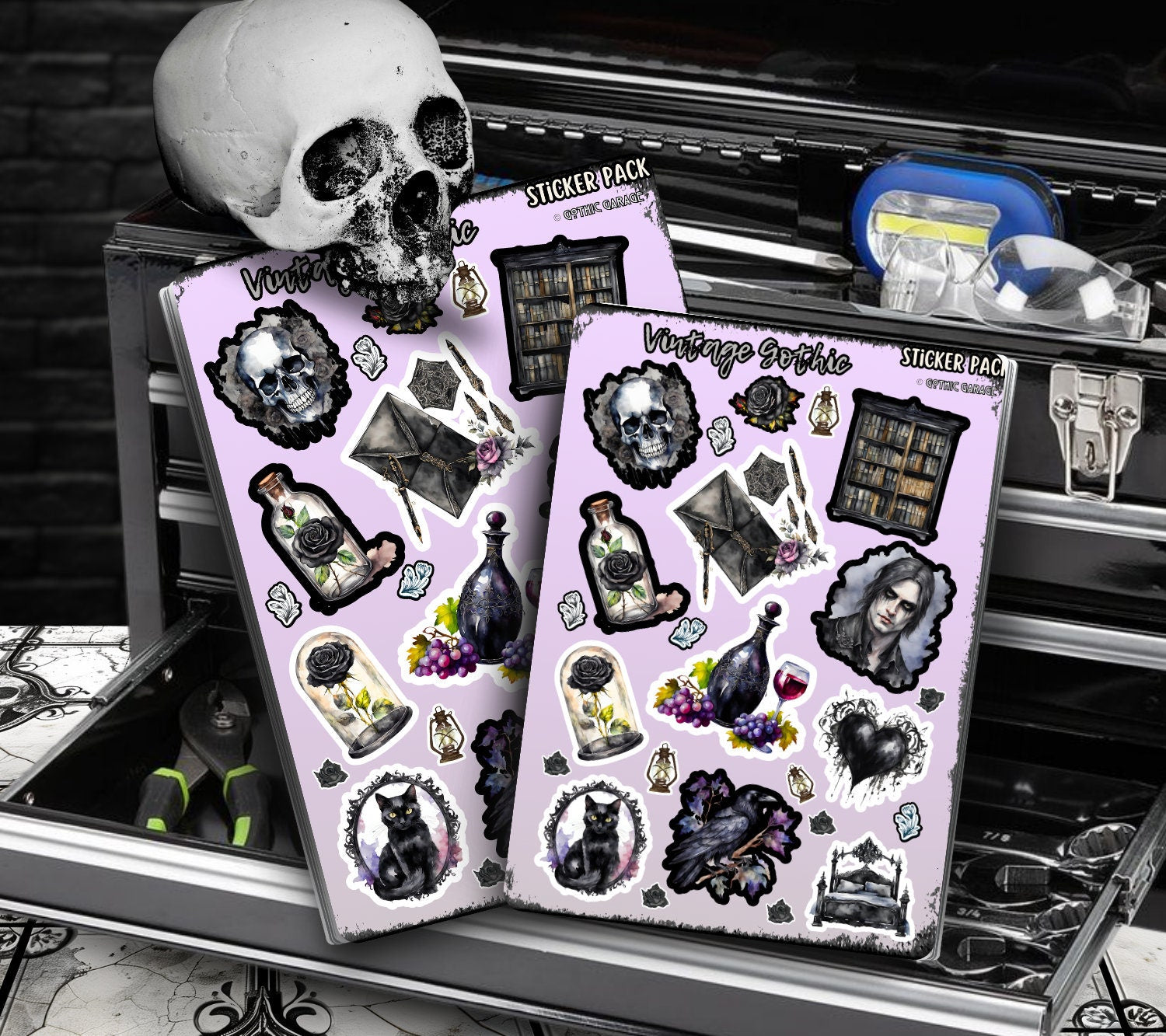 Vintage Gothic Sticker Sheets for Collecting and Scrapbooking - High-Quality, Vibrant Designs, Perfect Budget Friendly Gifts