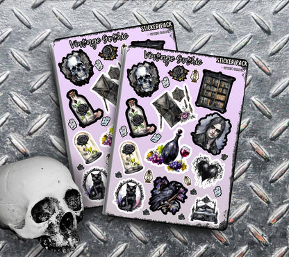 Vintage Gothic Sticker Sheets for Collecting and Scrapbooking - High-Quality, Vibrant Designs, Perfect Budget Friendly Gifts