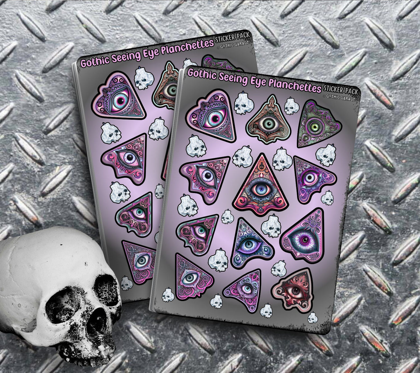 Gothic Seeing Eye Planchette Sticker Sheet, Perfect Goth & Witch Vibes Stickers, Budget Friendly Gifts for Goth Expression