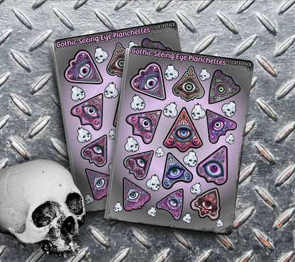 Gothic Seeing Eye Planchette Sticker Sheet, Perfect Goth & Witch Vibes Stickers, Budget Friendly Gifts for Goth Expression