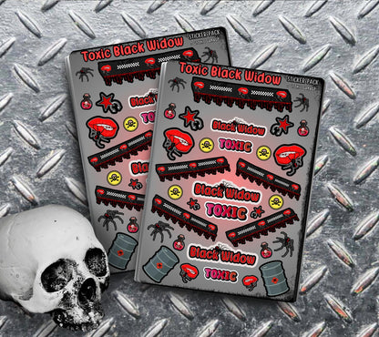 Gothic Toxic Black Widow Sticker Sheets for Collecting and Scrapbooking - High-Quality, Vibrant Designs, Perfect Budget Friendly Gifts