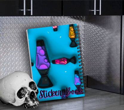 3D Lava Lamps Reusable Sticker Book, Vintage & Modern Designed Album, Kid and Adult Friendly For Organizing Stickers