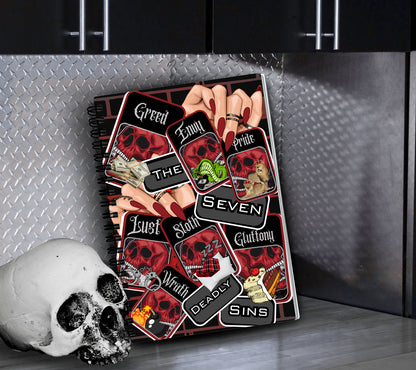 7 Deadly Sins Reusable Sticker Book, Gothic Vibe Sticker Album, Perfect Gift to Personalize for Goth Lovers & Sticker Collectors