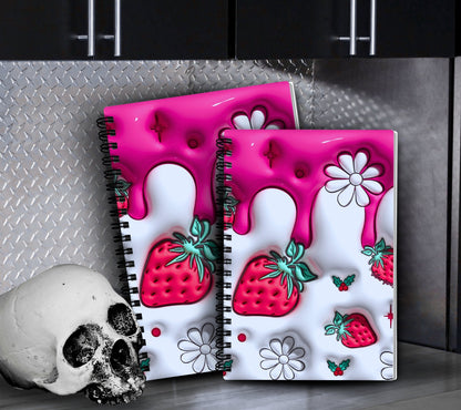 3D Stawberries Reusable Sticker Book, Sticker Album and Organizer, Kid Friendly and Waterproof