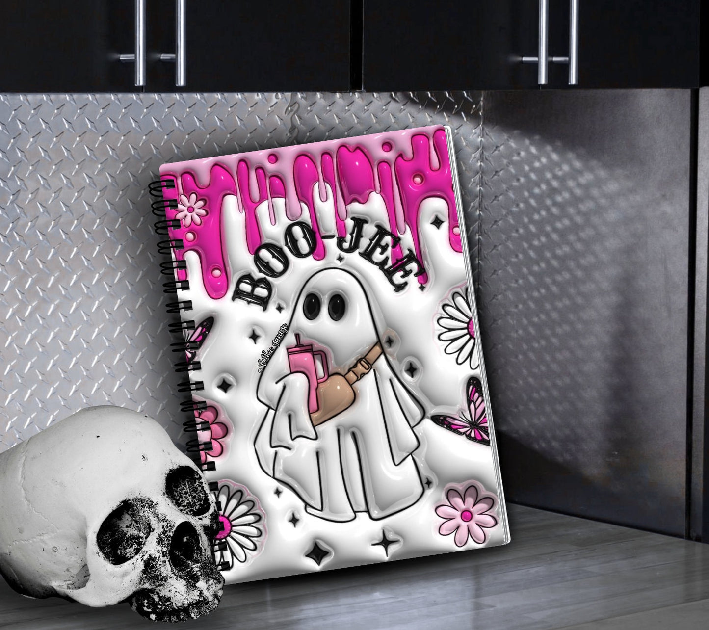 Boujee Boo Ghost Reusable Sticker Book, Sticker Album and Organizer, Personalize it for Gift Giving