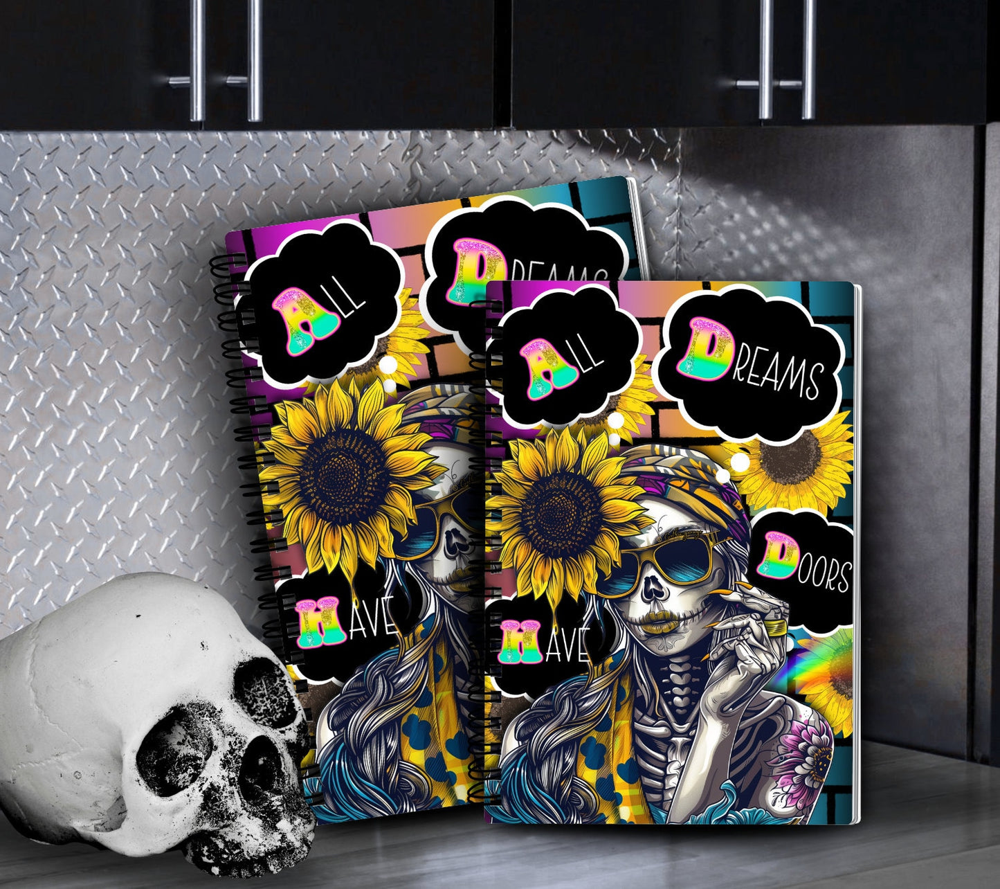 ADHD Sunflower Skeleton Reusable Sticker Book, Keep Stickers Organized in Style, Kid Friendly Gift for Activity Time