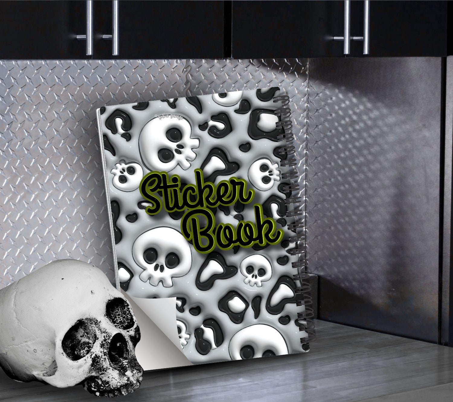 Cartoon Skeletons Reusable Sticker Book, Perfect Gift to Personalize, Kids and Adult Friendly Sticker Organizer