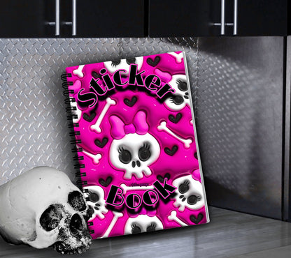 Girl Skeletons Reusable Sticker Book, Perfect Gift to Personalize, Kids and Adult Friendly Sticker Organizer