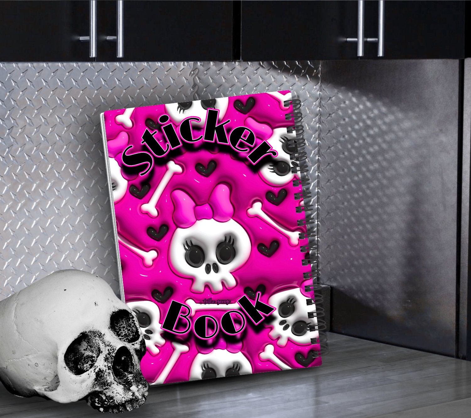 Girl Skeletons Reusable Sticker Book, Perfect Gift to Personalize, Kids and Adult Friendly Sticker Organizer