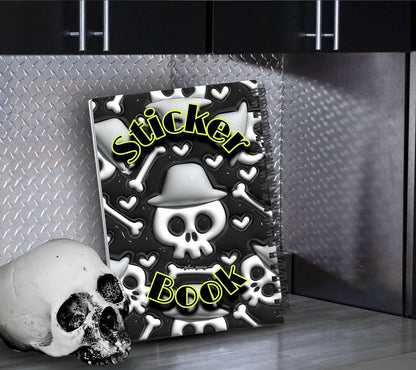 Boy Skeletons Reusable Sticker Book, Perfect Gift to Personalize, Kids and Adult Friendly Sticker Organizer