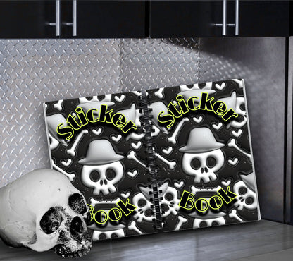 Boy Skeletons Reusable Sticker Book, Perfect Gift to Personalize, Kids and Adult Friendly Sticker Organizer