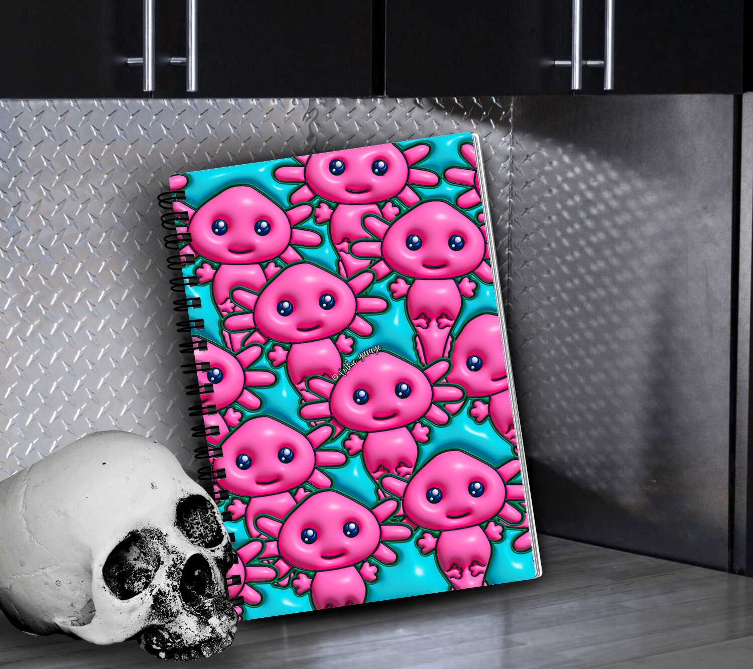 Pink Axolotl Reusable Sticker Book, Modern Designed Album, Kid and Adult Friendly For Organizing Stickers