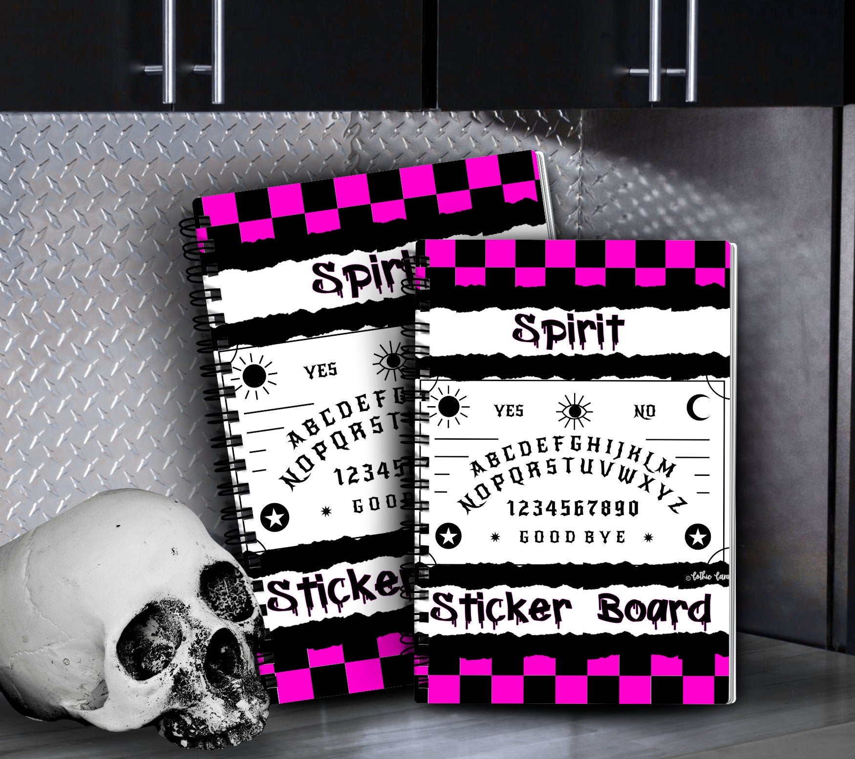 Retro Spirit Board Reusable Sticker Book, Gothic Vibe Sticker Album, Perfect Gift to Personalize for Goth Lovers & Sticker Collectors