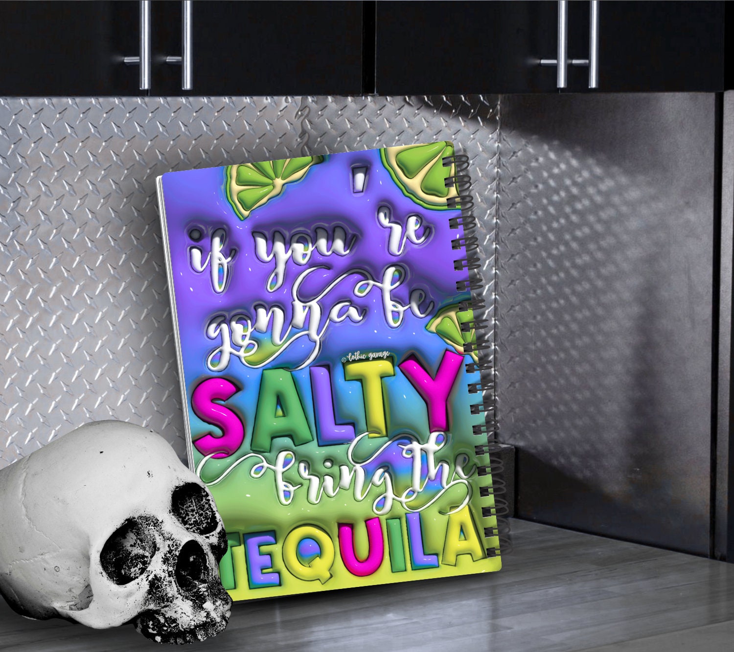 Salty Mood and Tequila Reusable Sticker Book, Sarcastic Vibe Sticker Album, Perfect Gift to Personalize Sticker Collectors