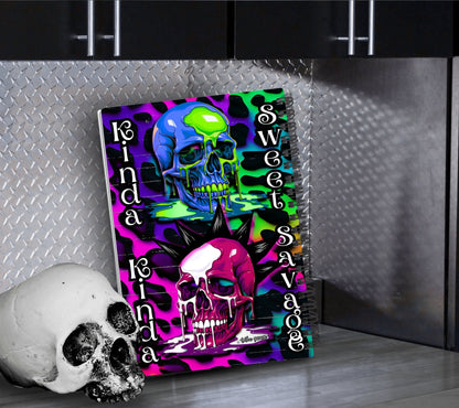 Savage Punk Skull Reusable Sticker Book, Gothic Vibe Sticker Album, Perfect Gift to Personalize for Goth Lovers & Sticker Collectors