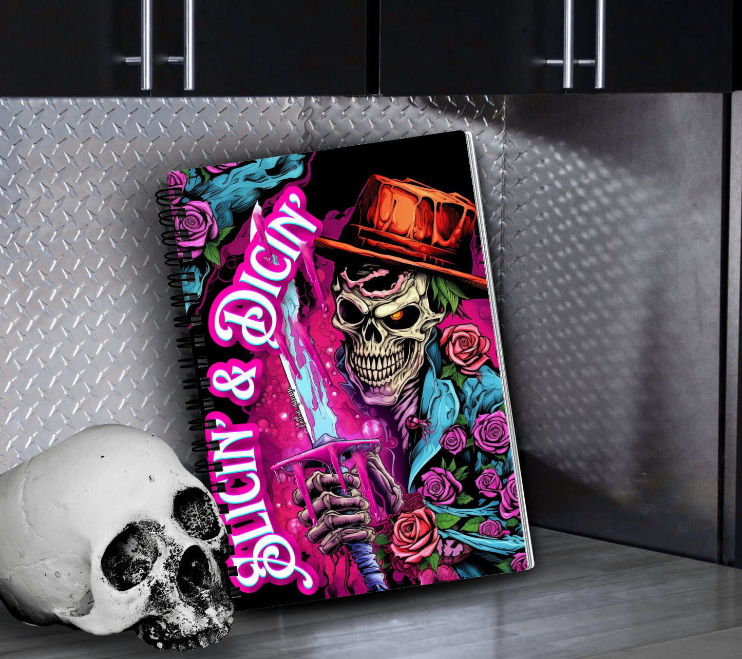 Skeleton Comic Book Villian Reusable Sticker Book, Perfect Gift to Personalize for Gothic Comic Lovers & Sticker Collectors