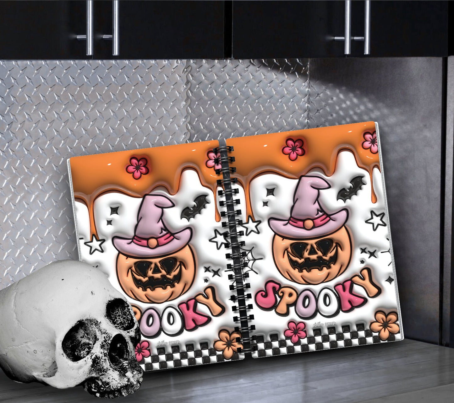 Spooky Halloween Pumpkin Reusable Sticker Book, Perfect Gift to Personalize, Kids and Adult Friendly Sticker Organizer