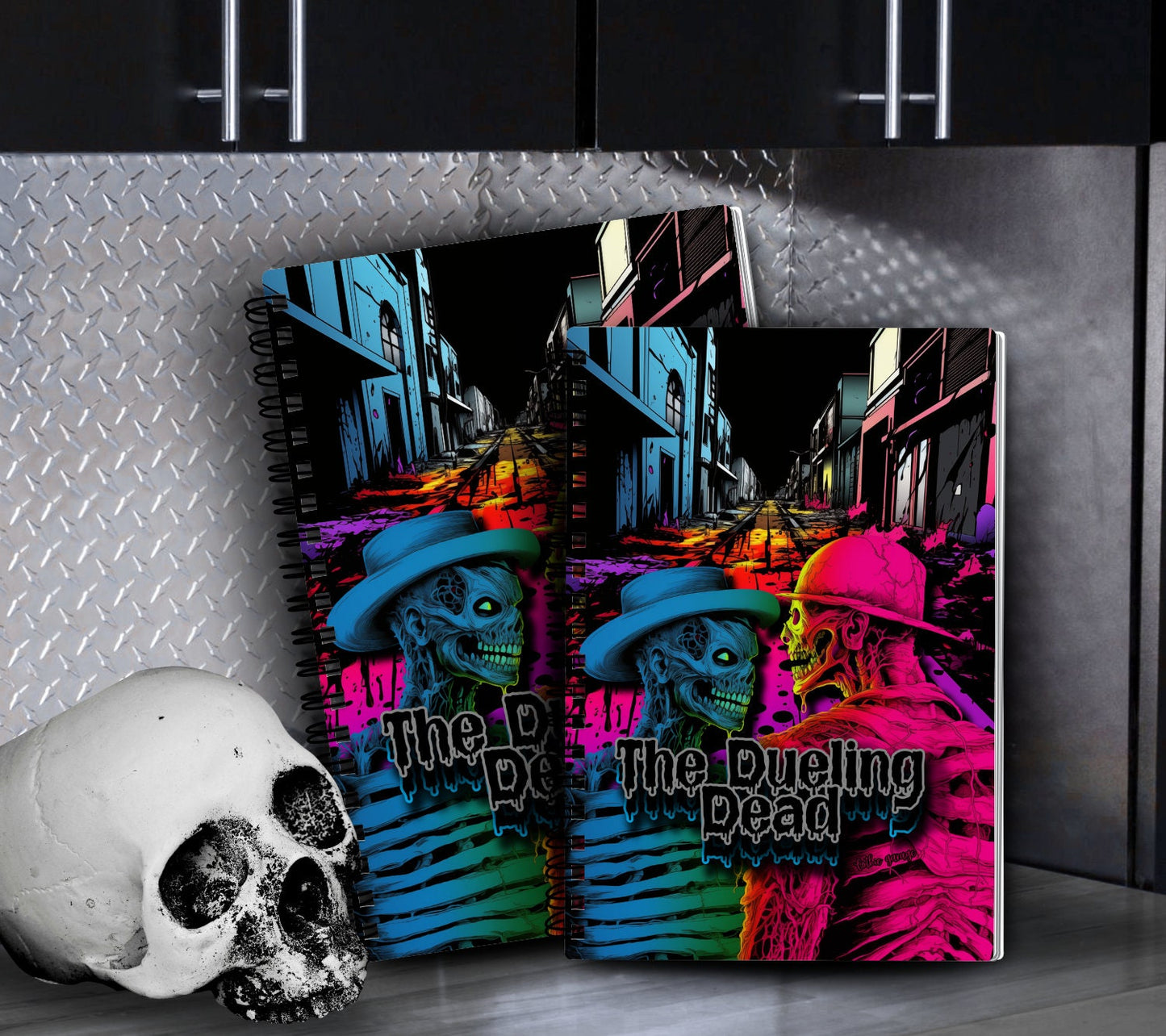 The Dueling Dead Reusable Sticker Book, Gothic Vibe Sticker Album, Perfect Gift to Personalize for Goth Lovers & Sticker Collectors