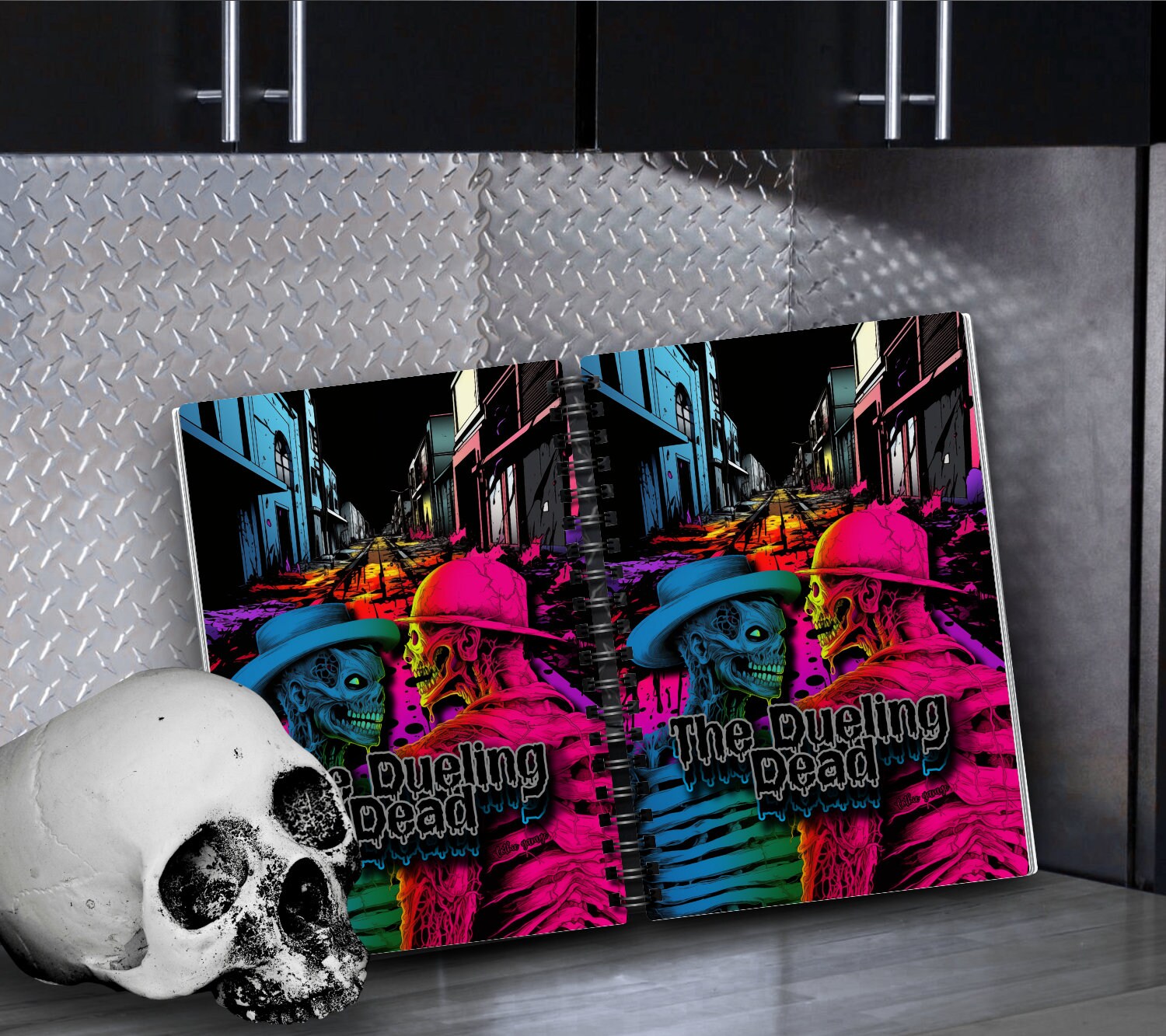 The Dueling Dead Reusable Sticker Book, Gothic Vibe Sticker Album, Perfect Gift to Personalize for Goth Lovers & Sticker Collectors