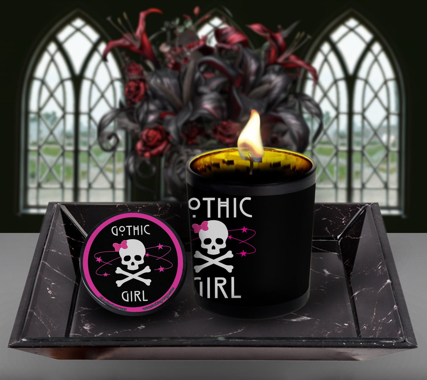 Cute Gothic Girl Candle, Perfect Allure to Goth Home Decor for a Luxurious Experience, High-Quality Personalized Unique Goth Gifts