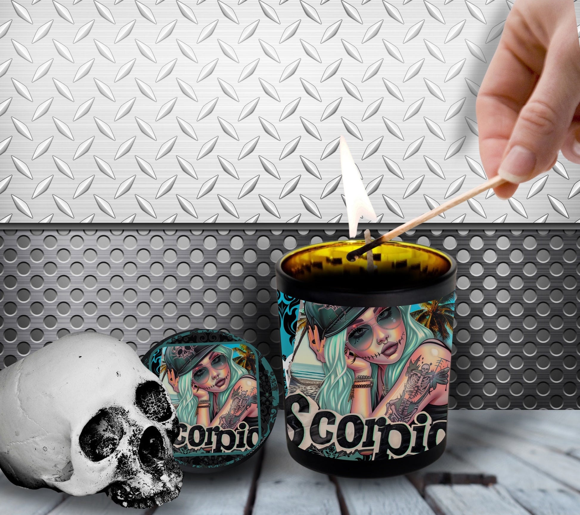 Scorpio Gothic Zodiac Candle, Perfect Allure to Goth Home Decor for a Luxurious Experience, High-Quality Personalized Unique Goth Gifts