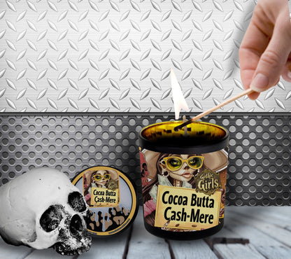 Cocoa Butter Cashmere Gothic Candle Perfect for Dark Home Decor & Unique Goth Gifts, Intricately Designed for a Mysterious Modern Ambiance