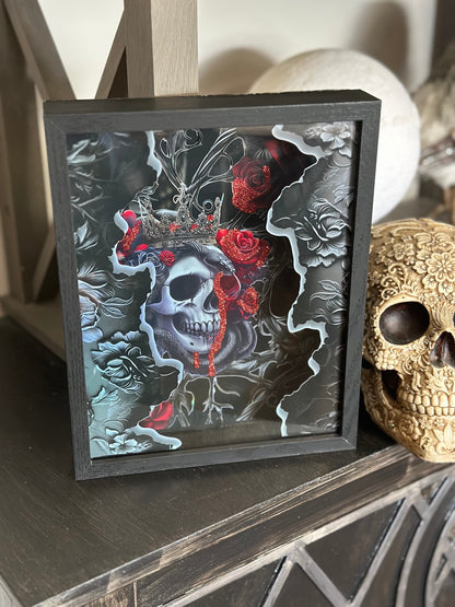 Gothic Skeleton Queen Shadowbox, Unique Dark Academia Wall Decor, Perfect Art for a Gothic Living Spcae