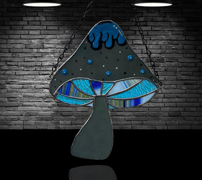 Cupcake Mushroom Stained Glass– Gothic Wall Hanging Statement Piece or Captivating One-of-a-Kind Window Sun Catcher