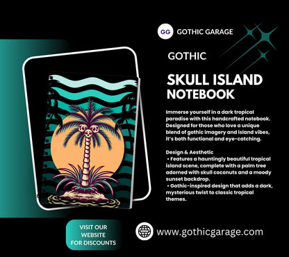 Gothic Tropical Island Lined Notebook- 160 Pages for Daily Tasks, Note Taking, Journaling, & Dreamy Escapes-