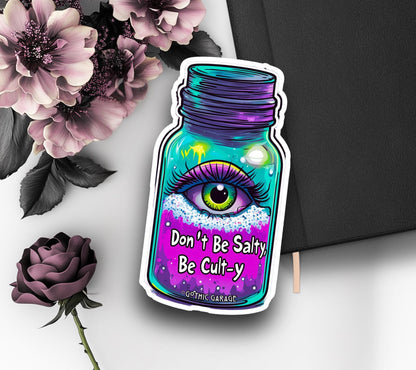 Don’t be Salty Shaker Waterproof Die Cut Sticker, Choose Between Glossy or Holographic, Perfect to Add Fun to any Surface