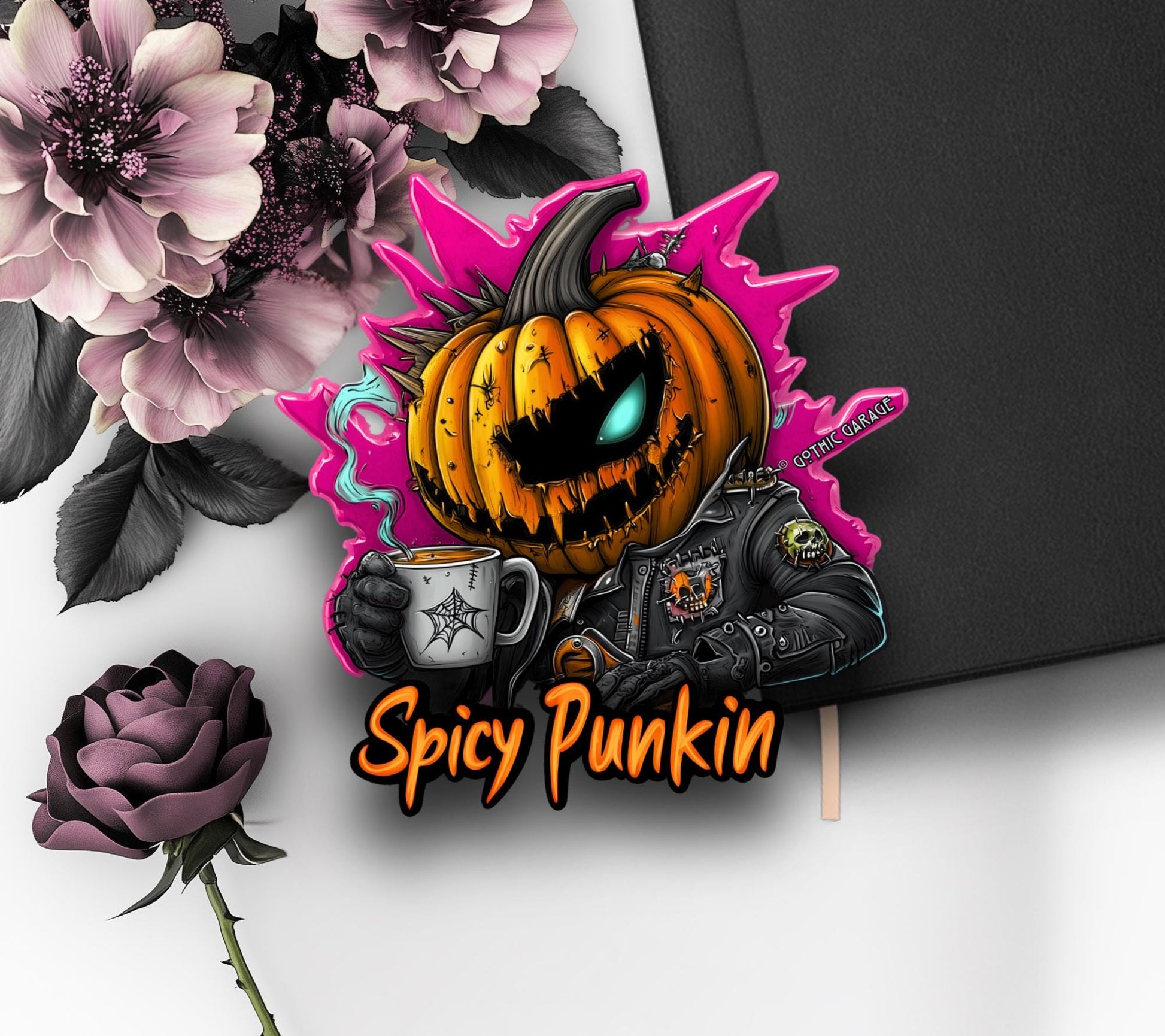 Punk Rock Spicy Punkin Waterproof Die Cut Sticker, Choose Between Glossy or Holographic, Perfect to Add Fun to any Surface